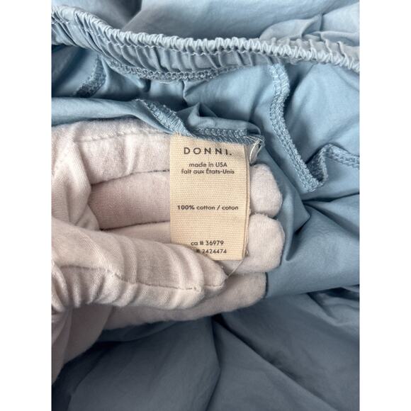 DONNI Pants XXS Womens Light Blue Cotton Poplin Wide Leg Drawstring - Picture 7 of 7